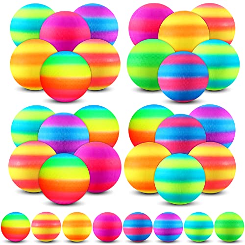 Jerify 40 Pack 85 inch Playground Balls Bulk Colorful Inflatable Bouncy Dodgeball Handball Kickball for Kids Adults Ball Games Gym Camps PicnicBeach SchoolIndoor and Outdoor Games Gradient Color - Image 1