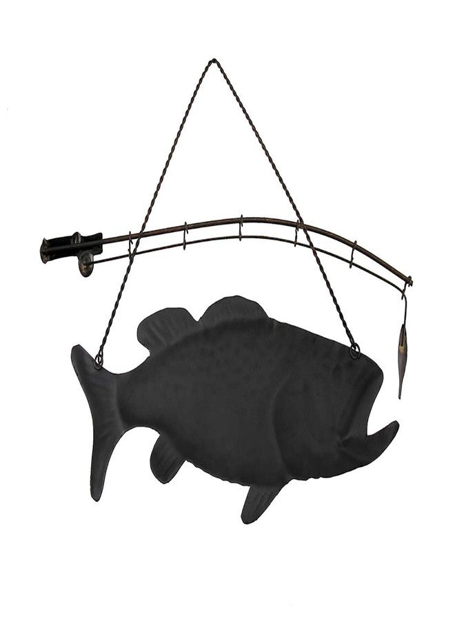 Zeckos Rustic Brown Finish Metal Largemouth Bass Wall Hanging 14 Inches Long - Image 3