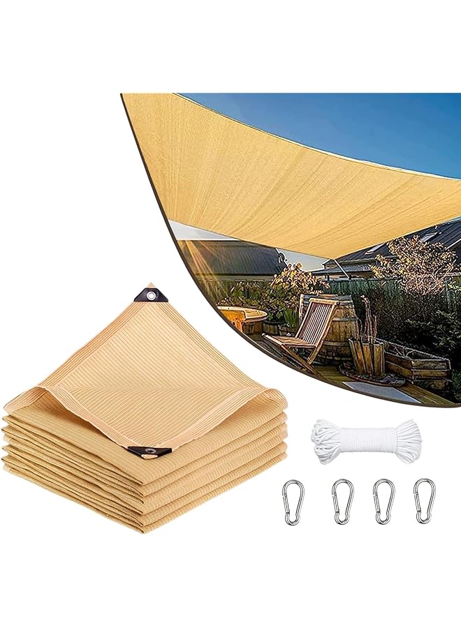 The Bros Sun Shade Sail, Shade Cloth with One 10m Rope and 4 Hooks, Rectangle Awning, 95% Shade Sun Shades Outdoor, Outdoor Shade Canopy for Patio, Garden, Backyard and Lawn (4mx 5m) - Image 1