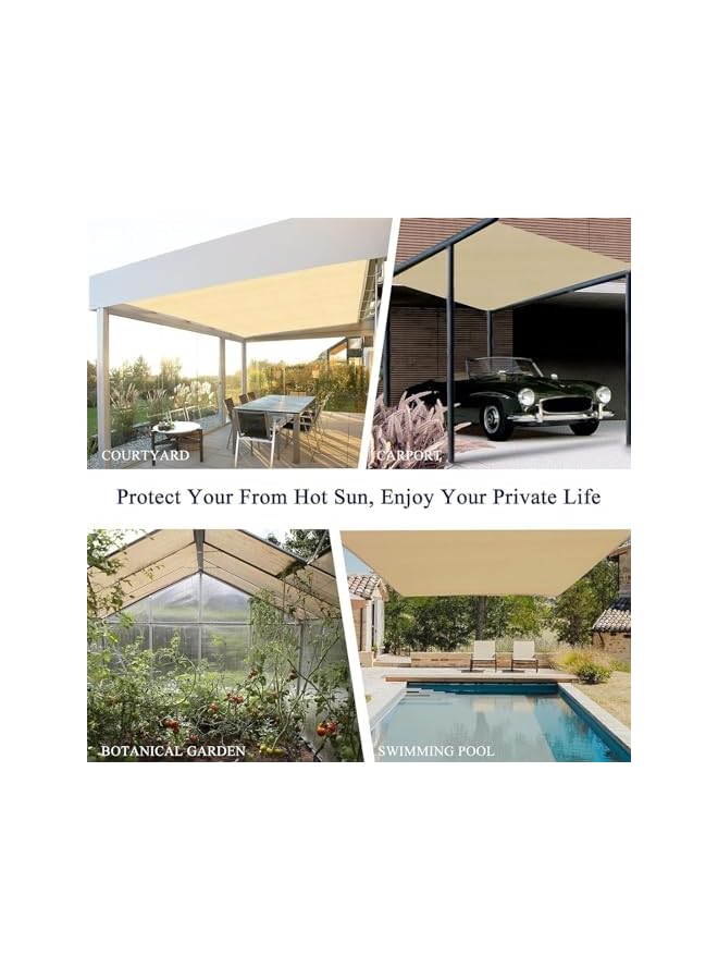 The Bros Sun Shade Sail, Shade Cloth with One 10m Rope and 4 Hooks, Rectangle Awning, 95% Shade Sun Shades Outdoor, Outdoor Shade Canopy for Patio, Garden, Backyard and Lawn (4mx 5m) - Image 5