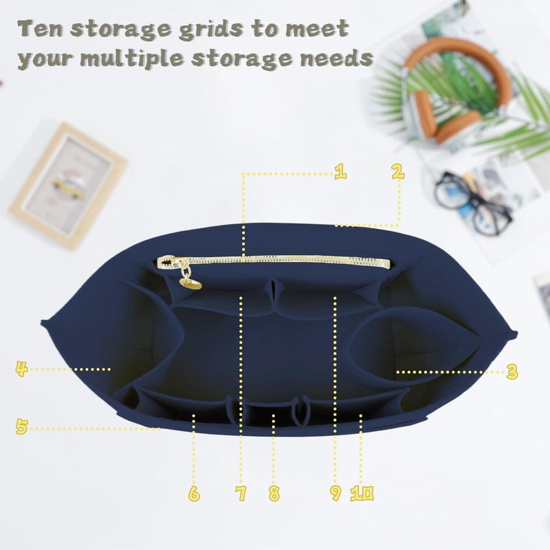 Lckaey إدراج محفظة Lckaey لمحافظات Longchamp Le Pliage، الحجم M، اللون الرمادي – 1012grey - Image 3