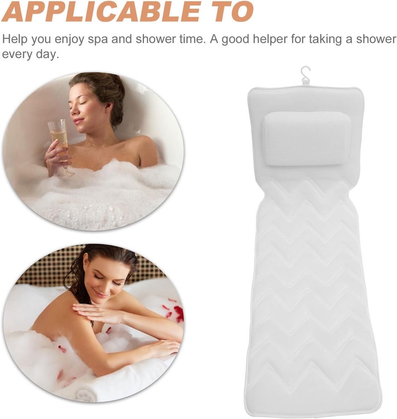 Beavorty 3D Full-Body Spa Bath Pillow with Suction Cups, Breathable Air Mesh Cushion with Neck and Head Support for Bathtub, Anti-Slip Tub Pillow for Relaxing Bathing – - Image 2