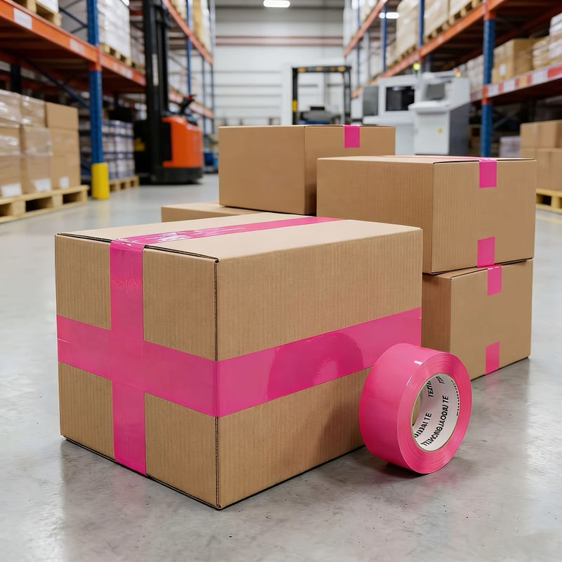 Pink Packing Tape 6pcs Strong Adhesive Resistant Logistics Seal Party Decor Gift Box Wrapping - Image 1