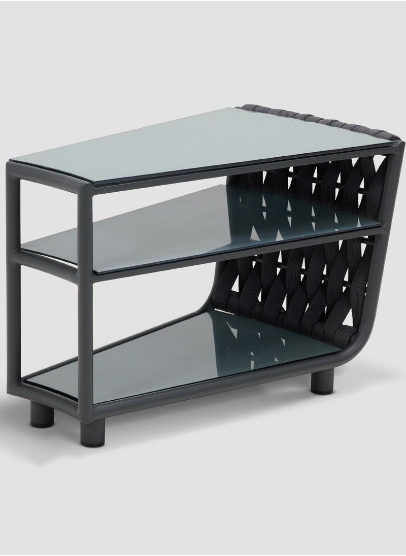 AL HUZAIFA FURNITURE Hug Outdoor Side Table Ceramic Glass On Top  - Image 1