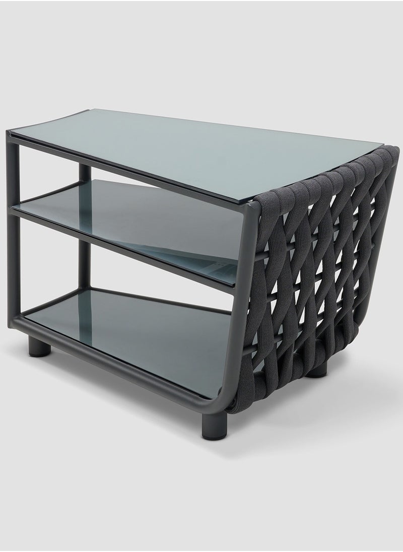 AL HUZAIFA FURNITURE Hug Outdoor Side Table Ceramic Glass On Top  - Image 3