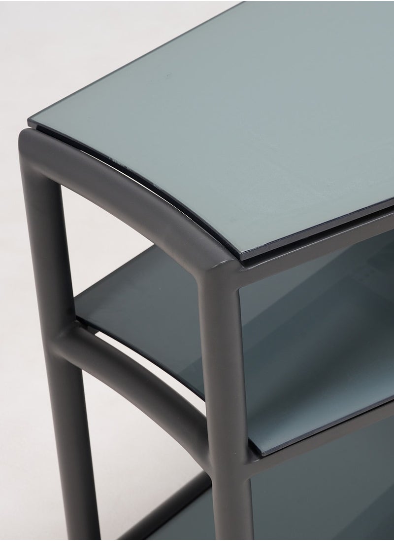 AL HUZAIFA FURNITURE Hug Outdoor Side Table Ceramic Glass On Top  - Image 2