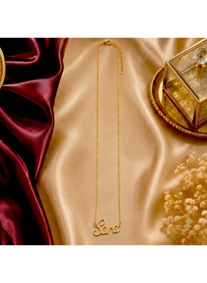 NENOUSH Baby Girl Name Necklace | English Letter Pendant Chain 30cm | Gold Tone Jewelry for Baby Girls | Fashion Necklace | Daily Wear | Party Wear - Image 3