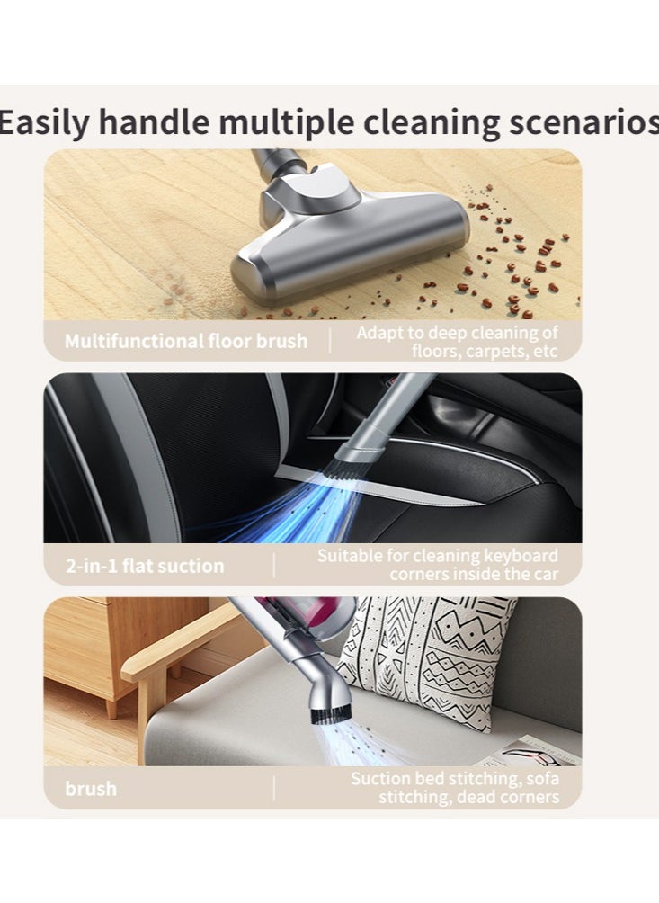 Cordless Vacuum Cleaner for Home, Rechargeable Lightweight Handheld Stick Vacuum with Strong Suction for Pet Hair, Carpet and Hard Floor