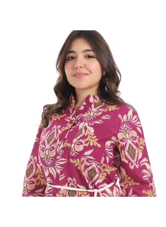 Coctail Floral Blouse-5735-fuchia  - Image 4