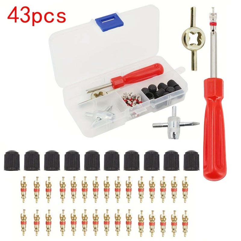 Tire Valve Core Remover Tool Kit Screwdriver Install Repair For Car Bicycle Motorcycle Color Variant1 - Image 1