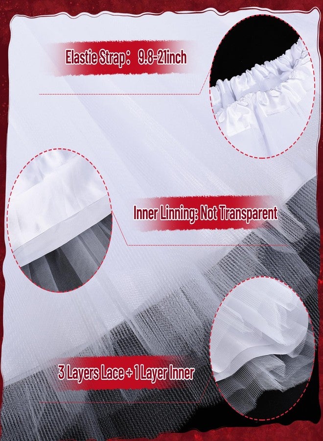 Croloose 21 Pcs Halloween Clown Costume Accessories Set for Women Creepy Costume Include White Tutu Skirt Ruffled Fake Collar Red Color Balloon Clown Collar Movie Outfit for Halloween Cosplay Supplies - Image 3