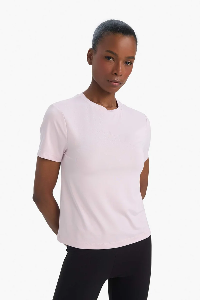 Defacto  DeFactoFit Standard Fit Crew Neck Sports T-shirt for Women | Best Price UAE