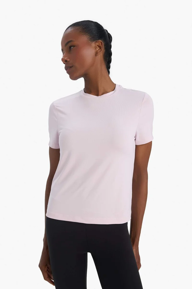 Defacto  DeFactoFit Standard Fit Crew Neck Sports T-shirt for Women | Best Price UAE
