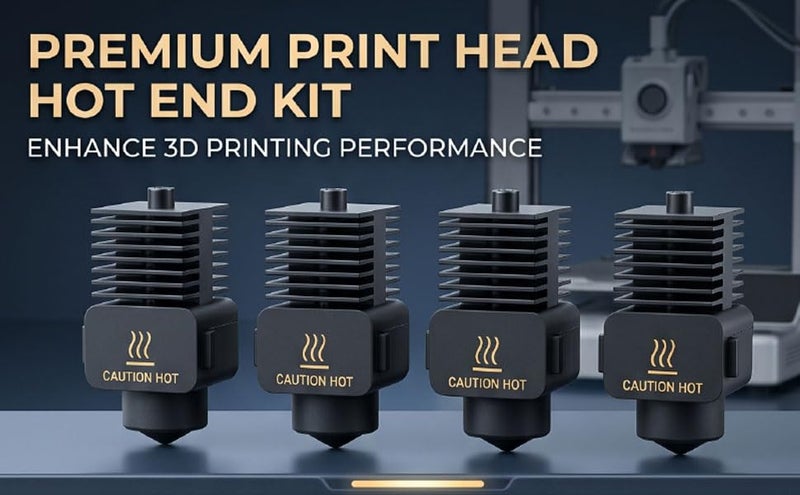 Ashata Print Head Hot End Kit, 0.2-0.8mm Hardened Steel Nozzle 3D Printer Extruder Assembly for Lab X2D H2S H2D Replacement Parts - Image 4
