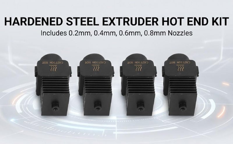 Ashata Print Head Hot End Kit, 0.2-0.8mm Hardened Steel Nozzle 3D Printer Extruder Assembly for Lab X2D H2S H2D Replacement Parts - Image 5