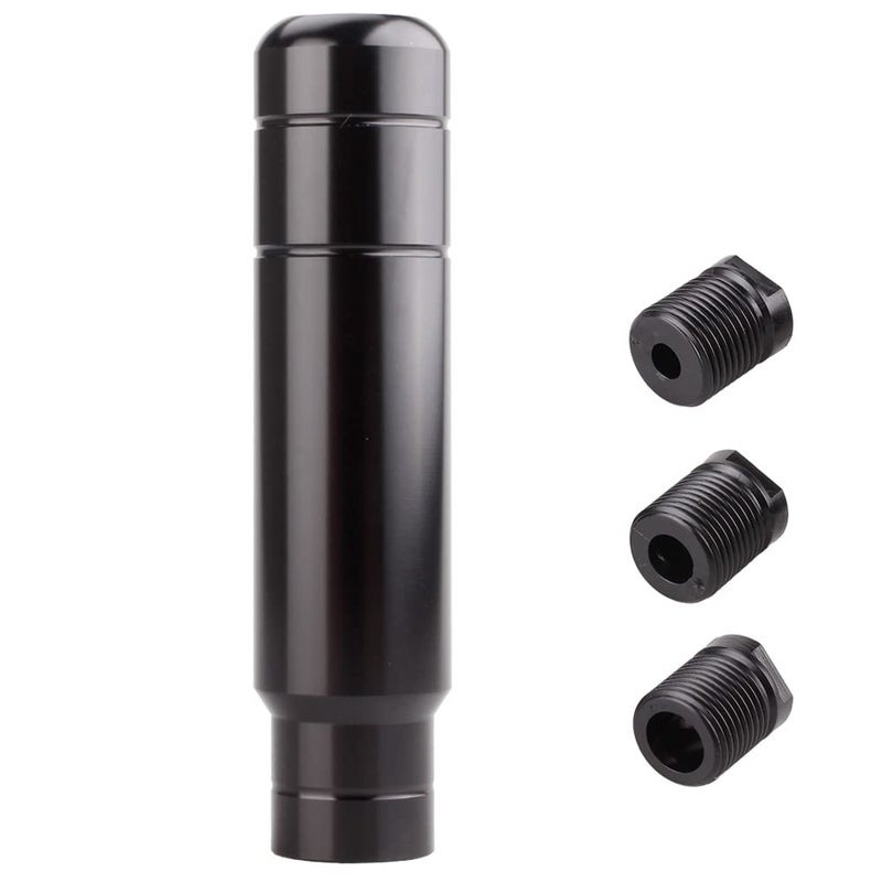 BARTOO Aluminum Alloy Heavy Weighted Shifter Knob 5 Auto Gear Shift Knob Car Gear Lever Stick Shifter Handlewith 3 Threaded Adapters M8 M10 M12Fit Most Automatic Manual Vehicle Black