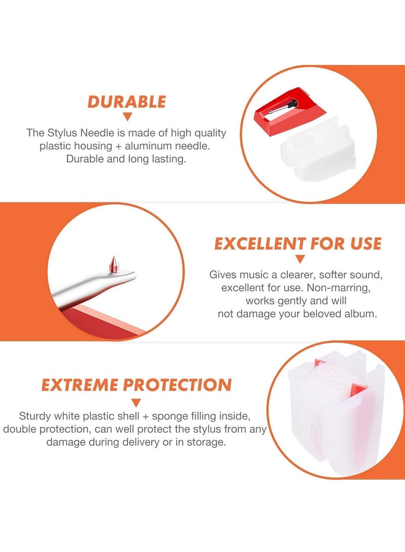 كاست ويف إبرة مشغل الأسطوانات، خرطوشة مشغل أسطوانات واحدة مع 4 قطع ماسية، خرطوشة مشغل أسطوانات مطورة مع قلم بديل لأسطوانات LP القديمة والفونوغراف - Image 5