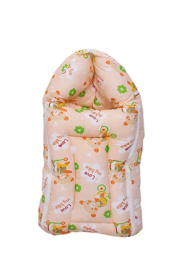 Toddylon Baby Carry Bags Baby 3 in 1 Baby Bed | Baby Wrapper | Holder | Newborn Baby Boys Girls | Wearable Blankets | Cotton (0-6 Months) Orange - Image 1