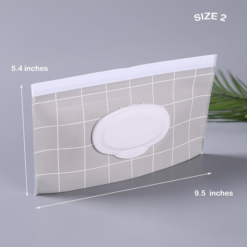 VOONGOR Portable Wet Wipe Pouch, Reusable Refillable Baby Travel Wipes Holder & Case, Lightweight Flushable Diaper Wipes Container (Plaid Pattern) - Image 3