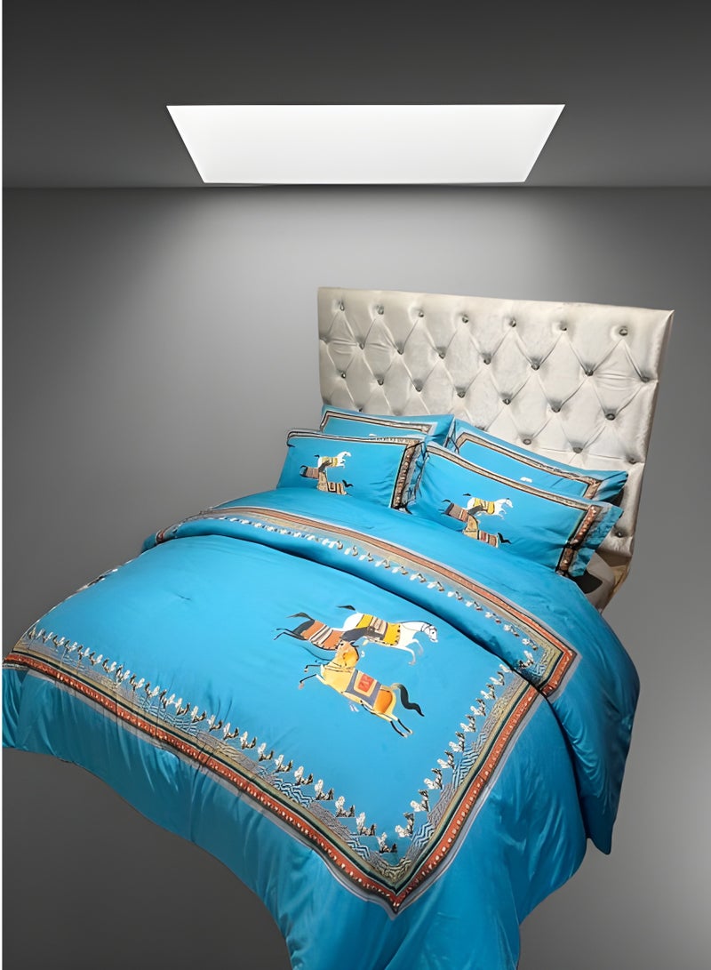 HOMETOPIA Luxury 6-Piece Bedding Set King Size – Ultra-Soft Microfiber Comforter 230x260cm, Deep Pocket Fitted Sheet 200x200+30cm, 4 Pillow Covers Wrinkle-Free, Breathable, Machine Washable, Hotel Quality Bed Set – Double Bed Mattress Fit – Premium Bedroom Essentials KSA  - Image 1