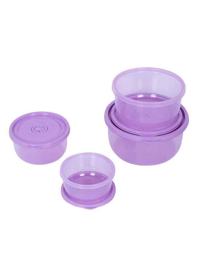 Gluman Plastic Microwave Container Set of 4 With Vent Knob For Steam Release | 100% Food Grade | Dishwasher Safe | Freezer Safe | Microwave Safe | Reusable | Recyclable (Microvent_Violet) - Image 5