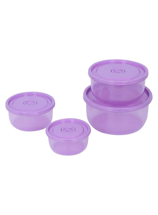 Gluman Plastic Microwave Container Set of 4 With Vent Knob For Steam Release | 100% Food Grade | Dishwasher Safe | Freezer Safe | Microwave Safe | Reusable | Recyclable (Microvent_Violet) - Image 4