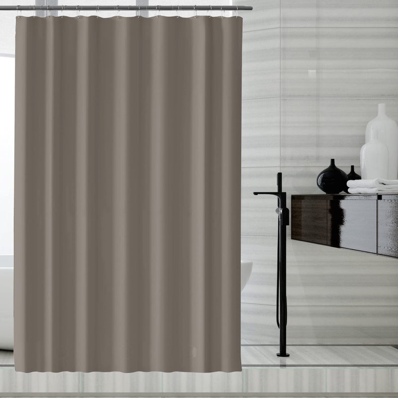 LLSCL Brown Fabric Shower Curtain Liner with Bottom Counterweight, Waterproof Hotel Quality, 72 x 72 Machine Washable - Image 1