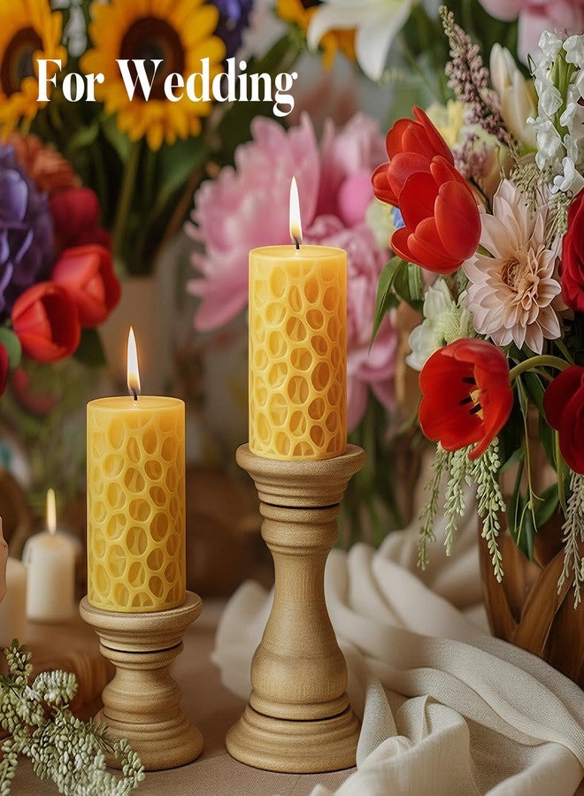 Ashlux Beeswax Pillar Candles 3x4 inch, 100% Pure Beeswax Candles-116 Hours Long Burning, Unscented and Dripless Pillar Candles Bulk for Christmas Lights,Wedding,Parties, Spas,Home Decorative - Image 5