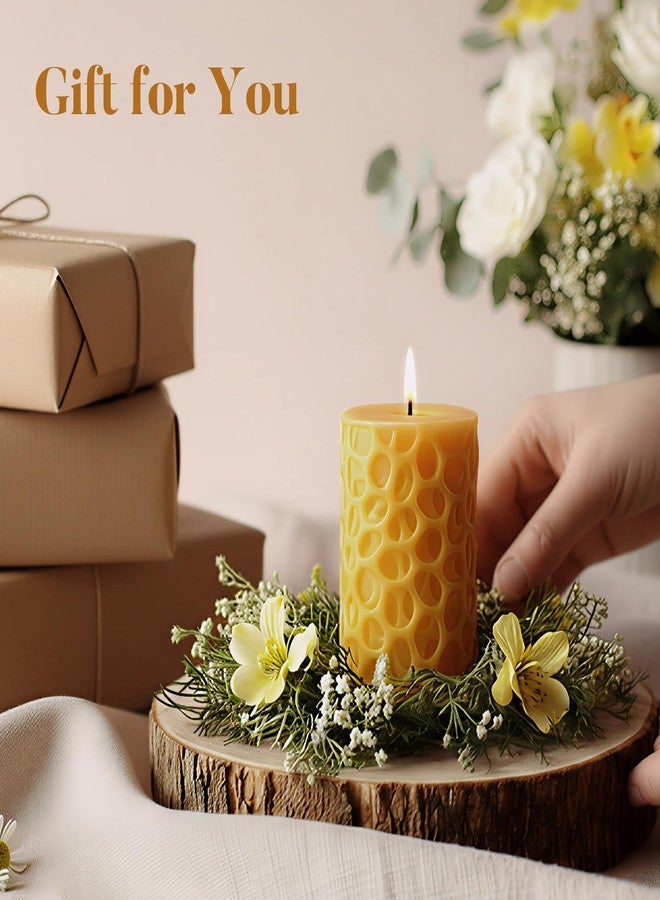 Ashlux Beeswax Pillar Candles 3x4 inch, 100% Pure Beeswax Candles-116 Hours Long Burning, Unscented and Dripless Pillar Candles Bulk for Christmas Lights,Wedding,Parties, Spas,Home Decorative - Image 4