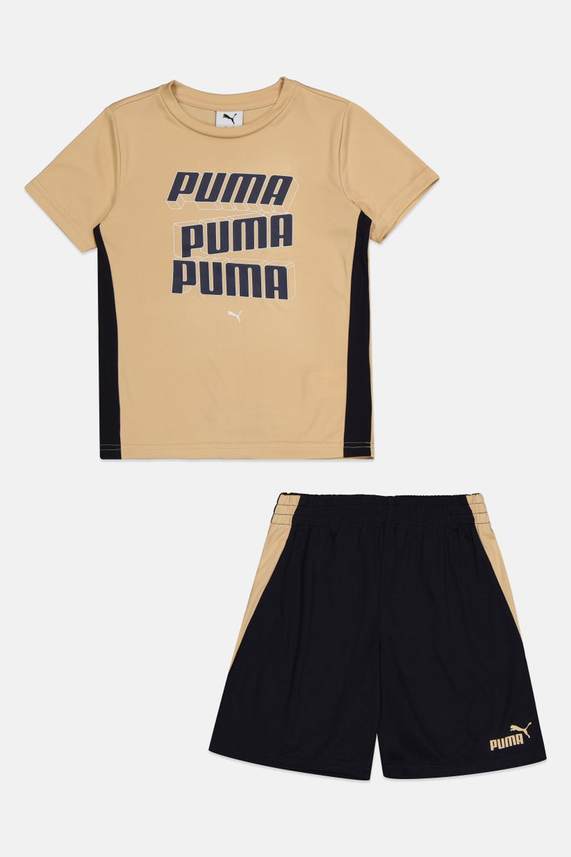 PUMA Kids Boy 2 Pcs Sportswear Fit Top And Bottom Outdoor Set, Multicolor - Image 3