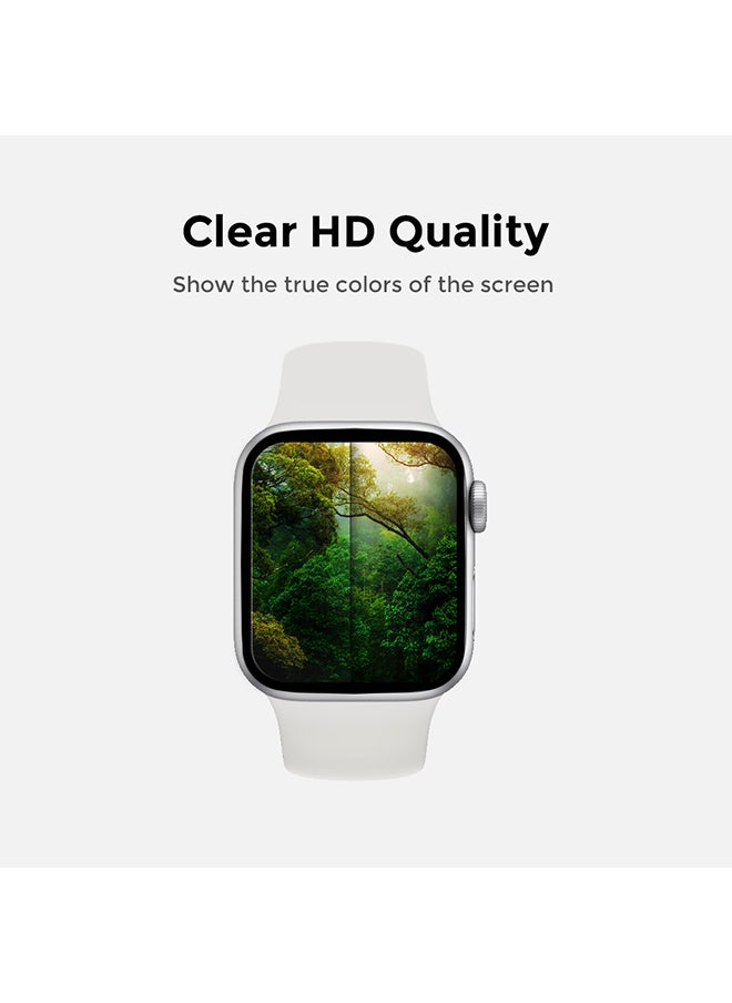 O Ozone Screen Protector for Apple Watch Ultra 49mm Tempered Screen Protector Shockproof [2 Per Pack] Full Screen Coverage Bubble Free Waterproof Anti-Scratch HD Film - Clear  - Image 3