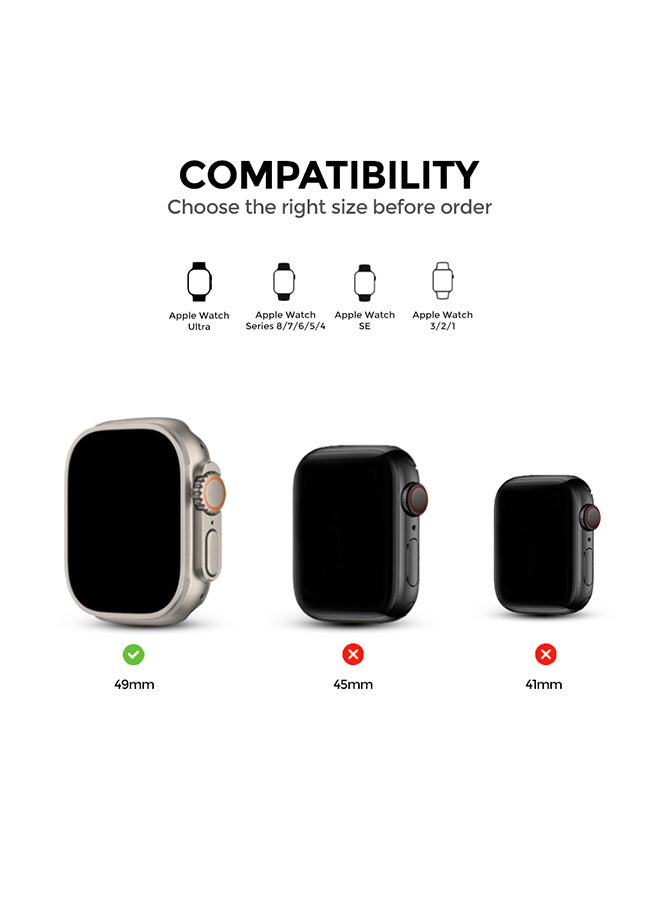 O Ozone Screen Protector for Apple Watch Ultra 49mm Tempered Screen Protector Shockproof [2 Per Pack] Full Screen Coverage Bubble Free Waterproof Anti-Scratch HD Film - Clear  - Image 2