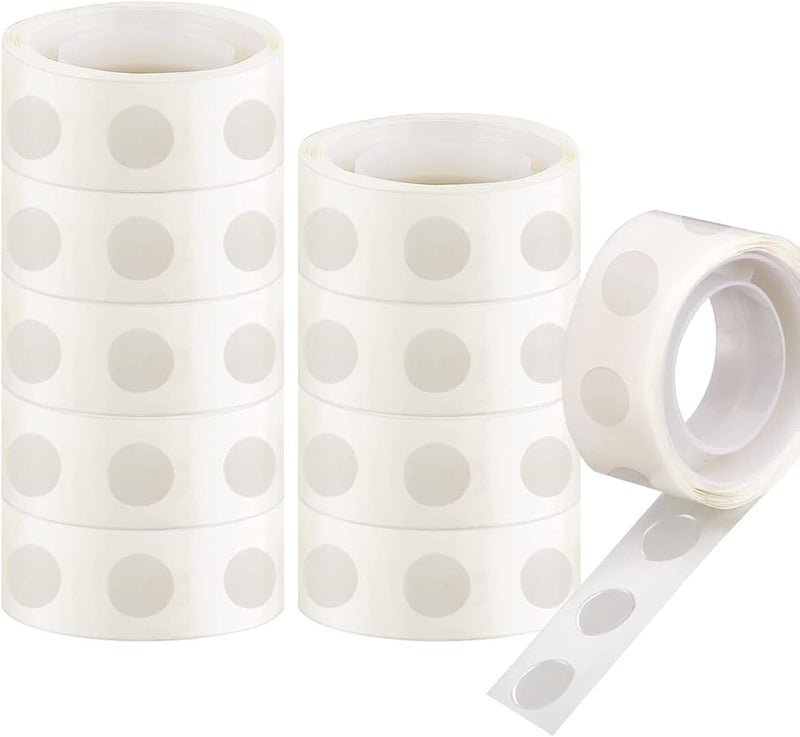 Lonimia 1000 Pcs 13mm Balloon Clear Glue Points, 10 Rolls 100 Pcs/Roll Double Sided Sticky Notes Tape, Removable Traceless Stickers for Wedding Decoration, Art Craft, Party Supplies - Image 1