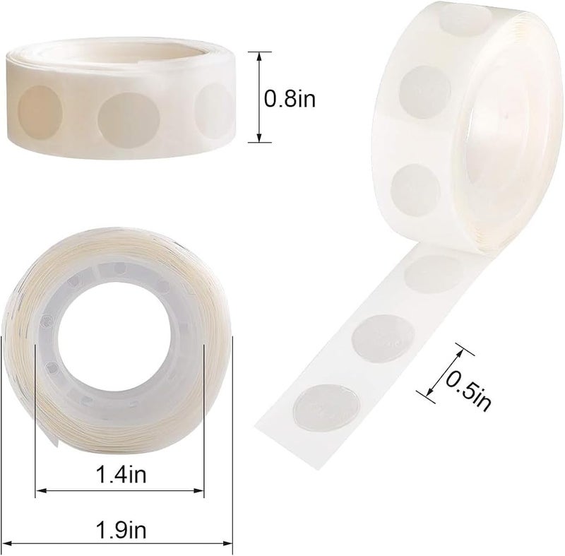 Lonimia 1000 Pcs 13mm Balloon Clear Glue Points, 10 Rolls 100 Pcs/Roll Double Sided Sticky Notes Tape, Removable Traceless Stickers for Wedding Decoration, Art Craft, Party Supplies - Image 2