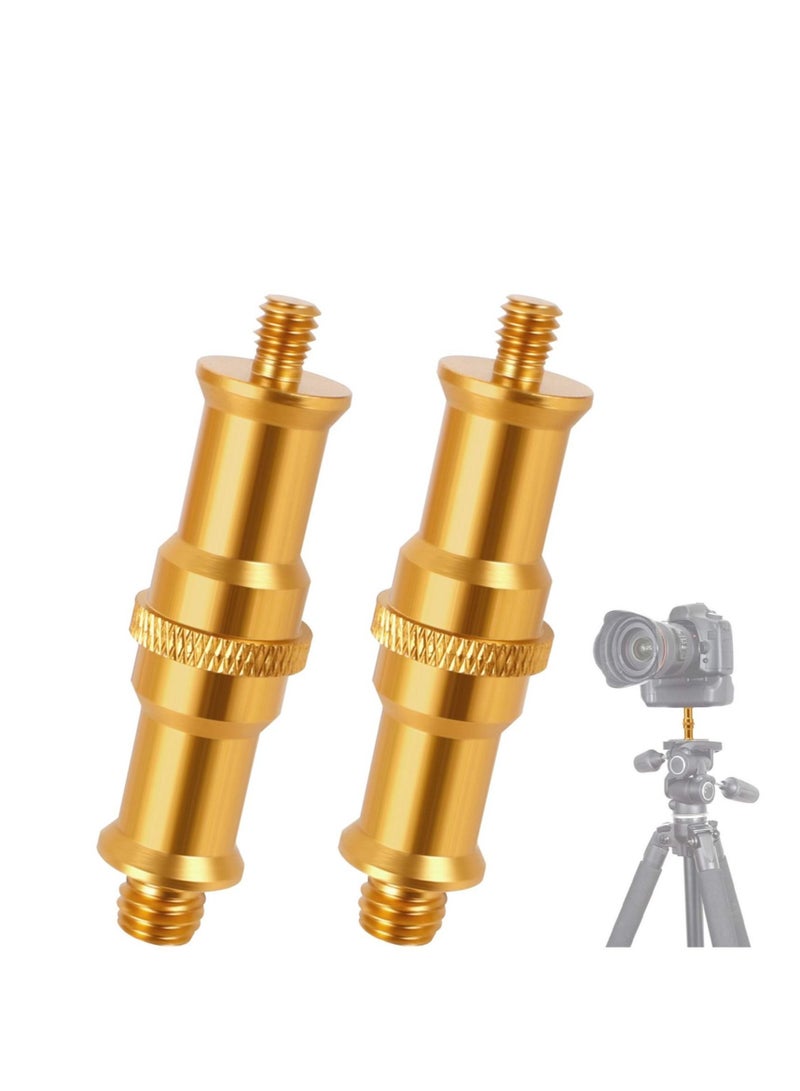 كابتن تيك Camera Tripod Threaded Adapter, 2Pcs 1/4 to 3/8 Tripod Screw Thread Adapter Set Camera, Screw Adapter Tripod Accessories for Monopod Ballhead Light Stand Shoulder Rig (Gold) - Image 1
