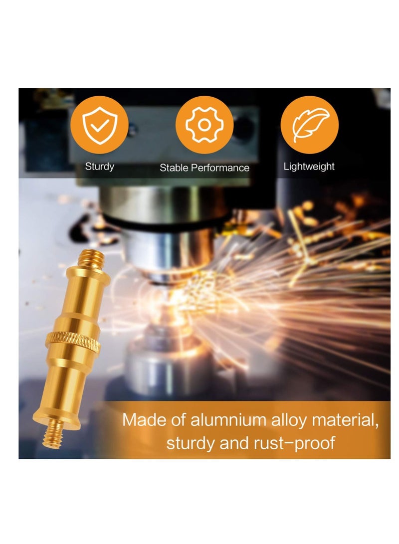 كابتن تيك Camera Tripod Threaded Adapter, 2Pcs 1/4 to 3/8 Tripod Screw Thread Adapter Set Camera, Screw Adapter Tripod Accessories for Monopod Ballhead Light Stand Shoulder Rig (Gold) - Image 4