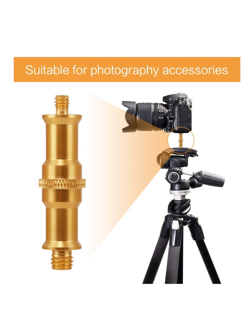 كابتن تيك Camera Tripod Threaded Adapter, 2Pcs 1/4 to 3/8 Tripod Screw Thread Adapter Set Camera, Screw Adapter Tripod Accessories for Monopod Ballhead Light Stand Shoulder Rig (Gold) - Image 2
