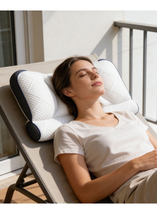 Cervical Bed Pillow Ergonomic Contour Pillow for Neck and Shoulder Pain Orthopedic Pillow for Neck Support Ergonomic Bed Contour Pillow for Side, Back & Stomach Sleepers 60*40cm - Image 3