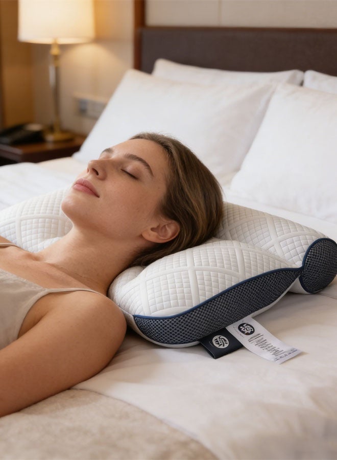 Cervical Bed Pillow Ergonomic Contour Pillow for Neck and Shoulder Pain Orthopedic Pillow for Neck Support Ergonomic Bed Contour Pillow for Side, Back & Stomach Sleepers 60*40cm - Image 2