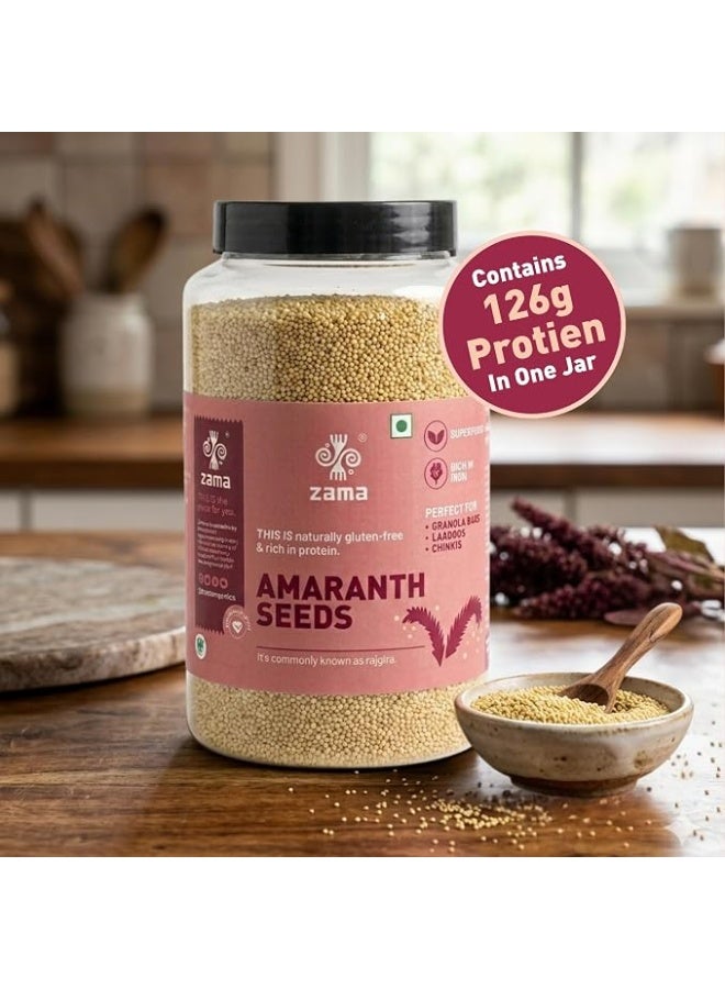 Zama Organics Amaranth Seeds 1Kg Jar | Rich in Fiber & Protein | Keto Friendly | Gluten free, Calcium Rich | No Cholesterol | Rajgira Seed | Best for soups, chapati, salads - Image 3