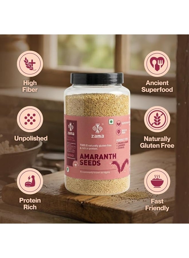 Zama Organics Amaranth Seeds 1Kg Jar | Rich in Fiber & Protein | Keto Friendly | Gluten free, Calcium Rich | No Cholesterol | Rajgira Seed | Best for soups, chapati, salads - Image 4