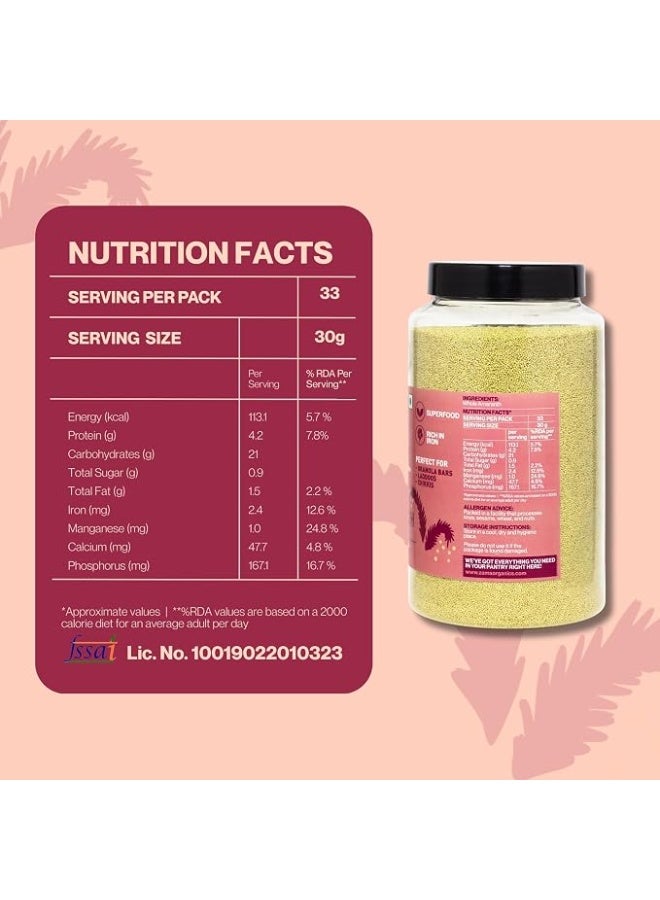 Zama Organics Amaranth Seeds 1Kg Jar | Rich in Fiber & Protein | Keto Friendly | Gluten free, Calcium Rich | No Cholesterol | Rajgira Seed | Best for soups, chapati, salads - Image 2