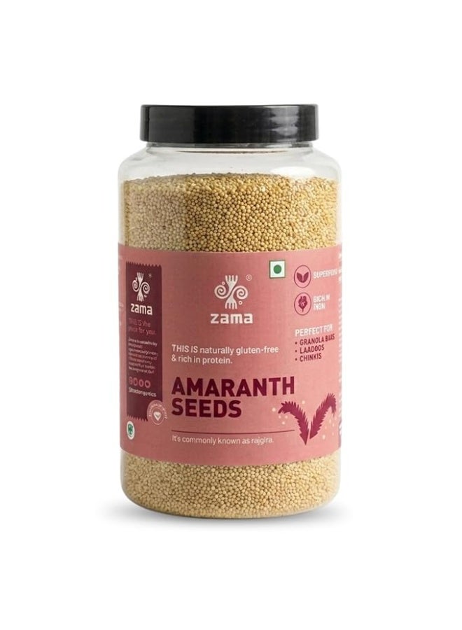 Zama Organics Amaranth Seeds 1Kg Jar | Rich in Fiber & Protein | Keto Friendly | Gluten free, Calcium Rich | No Cholesterol | Rajgira Seed | Best for soups, chapati, salads - Image 1