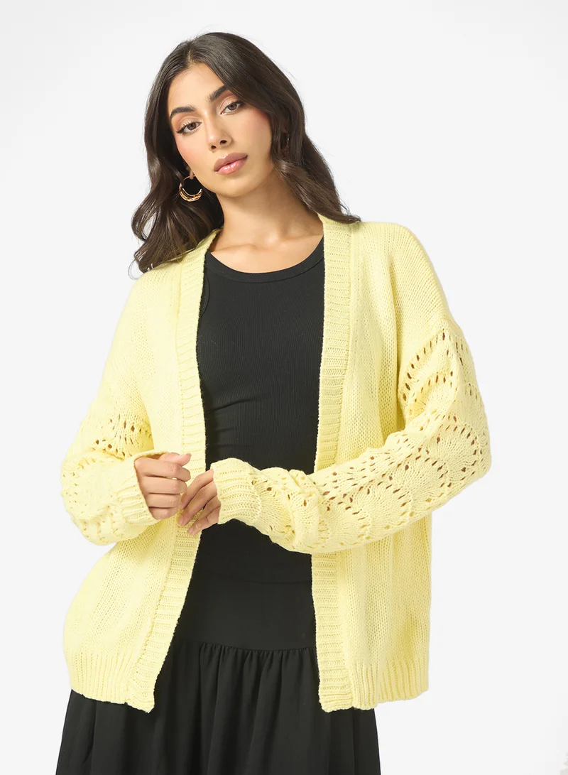 ELLA Cardigan With Crochet Sleeves