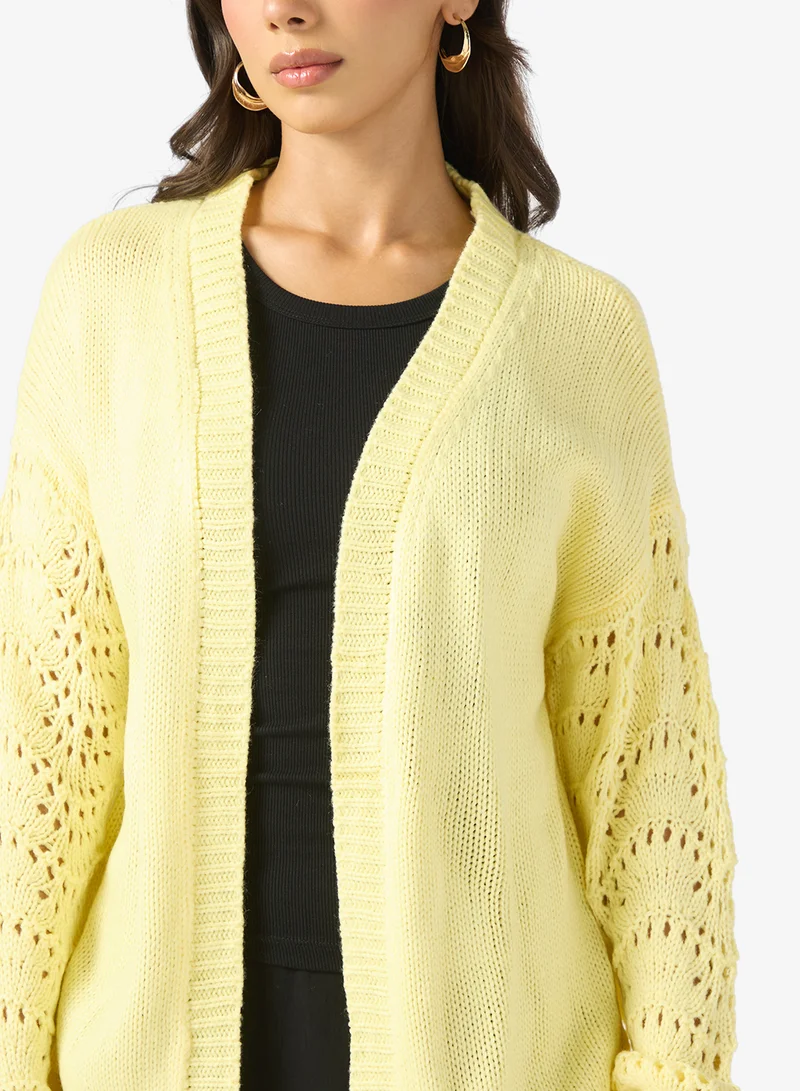 ELLA Cardigan With Crochet Sleeves