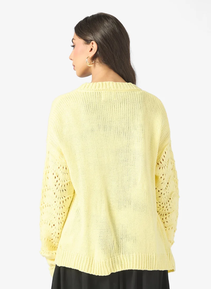 ايلا كارديجان بأكمام كروشيه