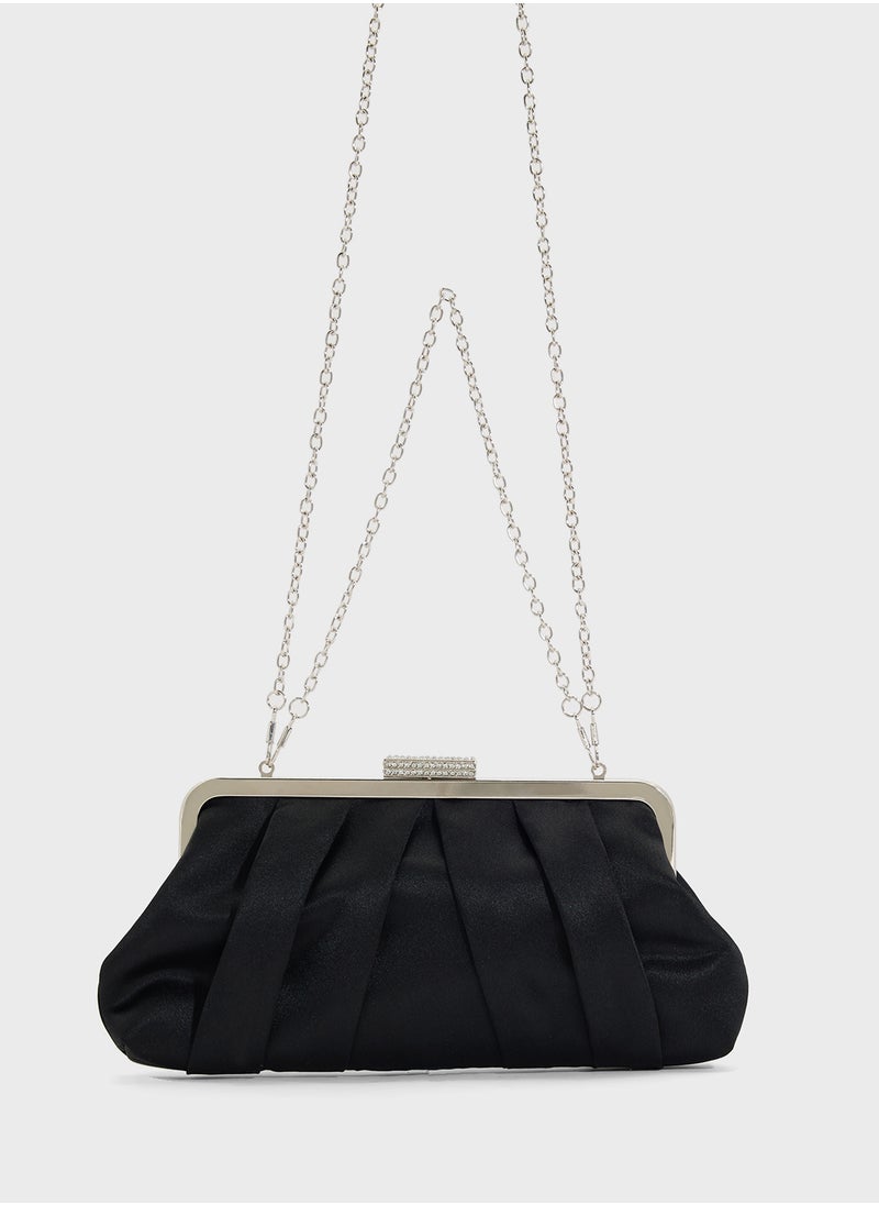 Ella Limited Edition Pleated Satin Clutch Bag  - Image 1