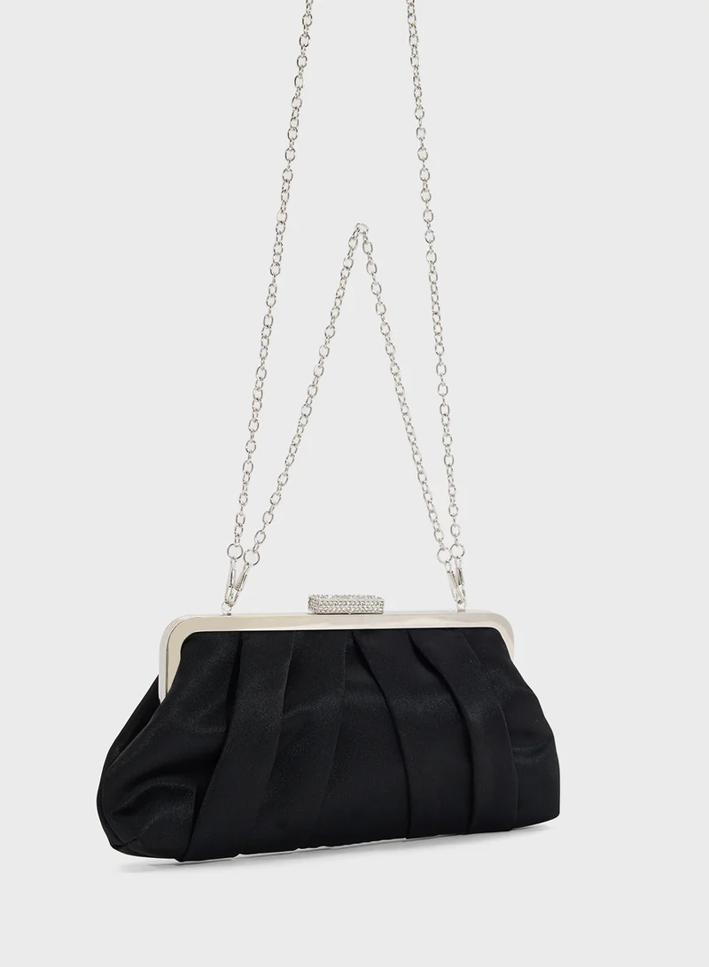 Ella Limited Edition Pleated Satin Clutch Bag