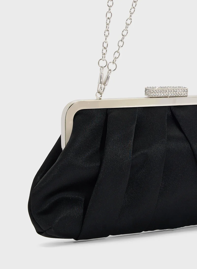 Ella Limited Edition Pleated Satin Clutch Bag