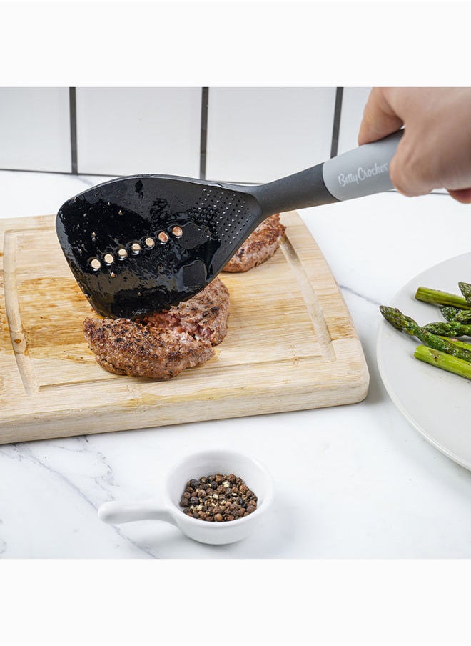 Betty Crocker Betty Crocker Kitchen Slotted Turner 34.4Cm Black & Grey  - Image 3